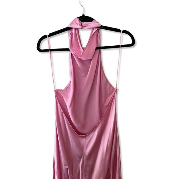 Amanda Uprichard Samba Gown 100% SILK Flamingo Pink Revolve Sz XL $321 NWOT - Picture 8 of 14